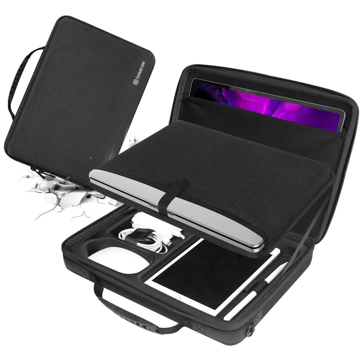 Smatree Étui Rigidepour Ordinateur Portable, Sacoche de Transport pour 13-13,3 pouces MacBook Pro/ MacBook Air/ 13,5" Surface Laptop 4/3/2, Sac à Bandoulière