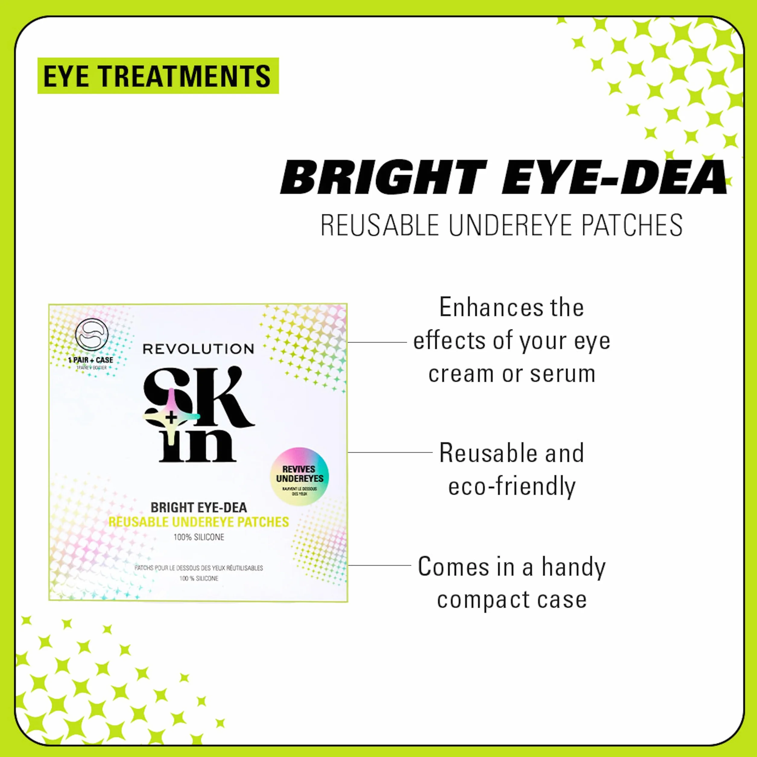 Silicone Eye Patches Réutilisables pour Décongestionner et Hydrater les Yeux, Vegan, 1 Paire