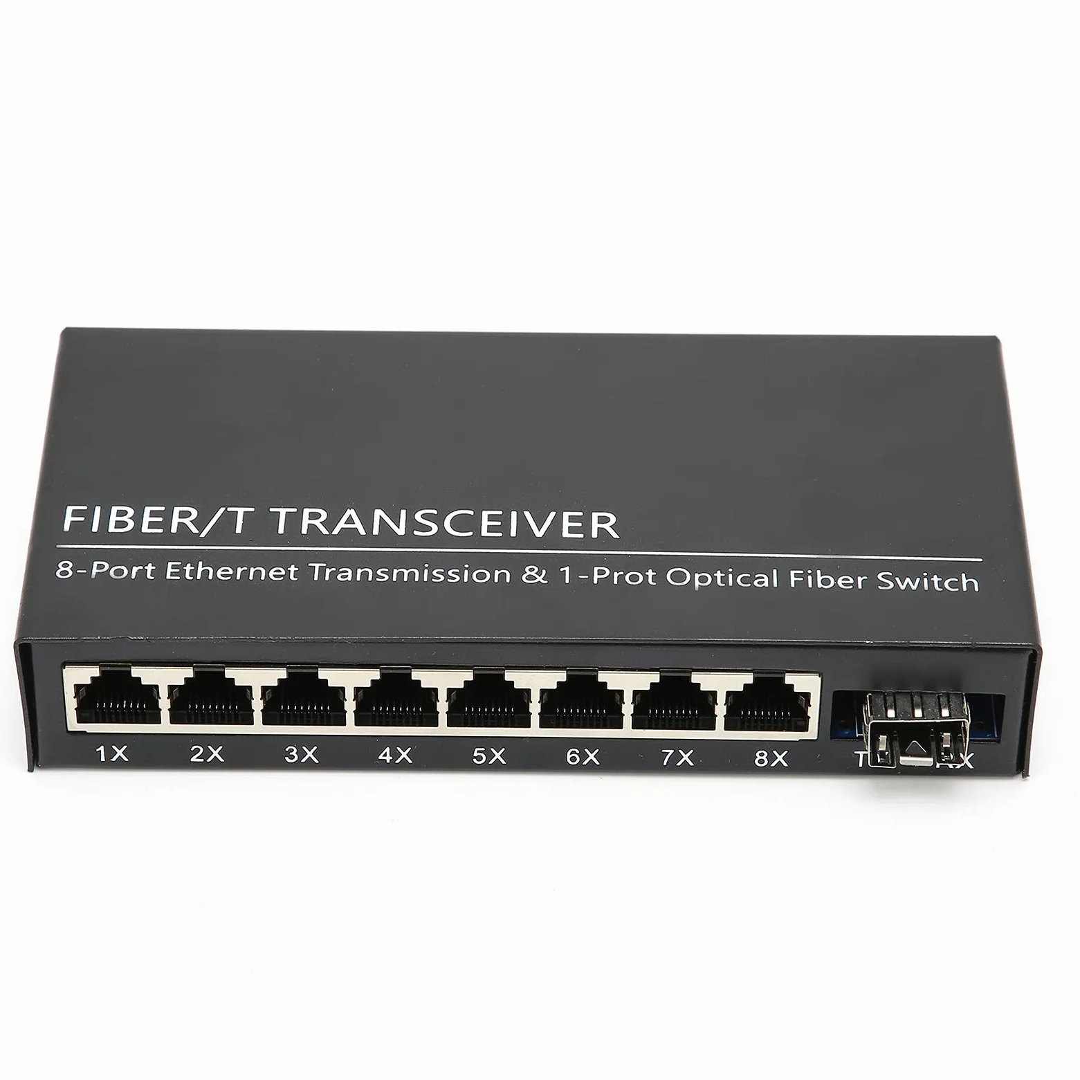 Sxhlseller Convertisseur de Média Gigabit Ethernet, Commutateur Gigabit 1 Fibre 8 Ports Ethernet Monomode Double Fibre Convertisseur Gigabit Adaptatif pour la Conversion de Signal