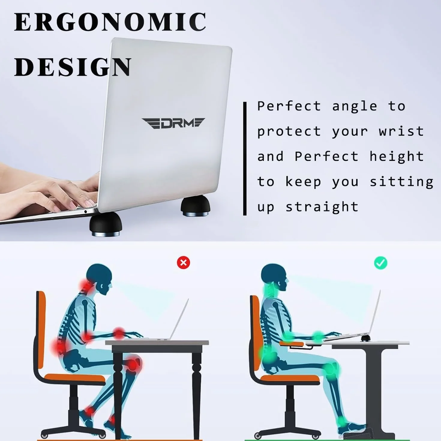 Lot de 2 Mini Tapis de Refroidissement Magnétiques Universels pour Ordinateur Portable, Support Ergonomique