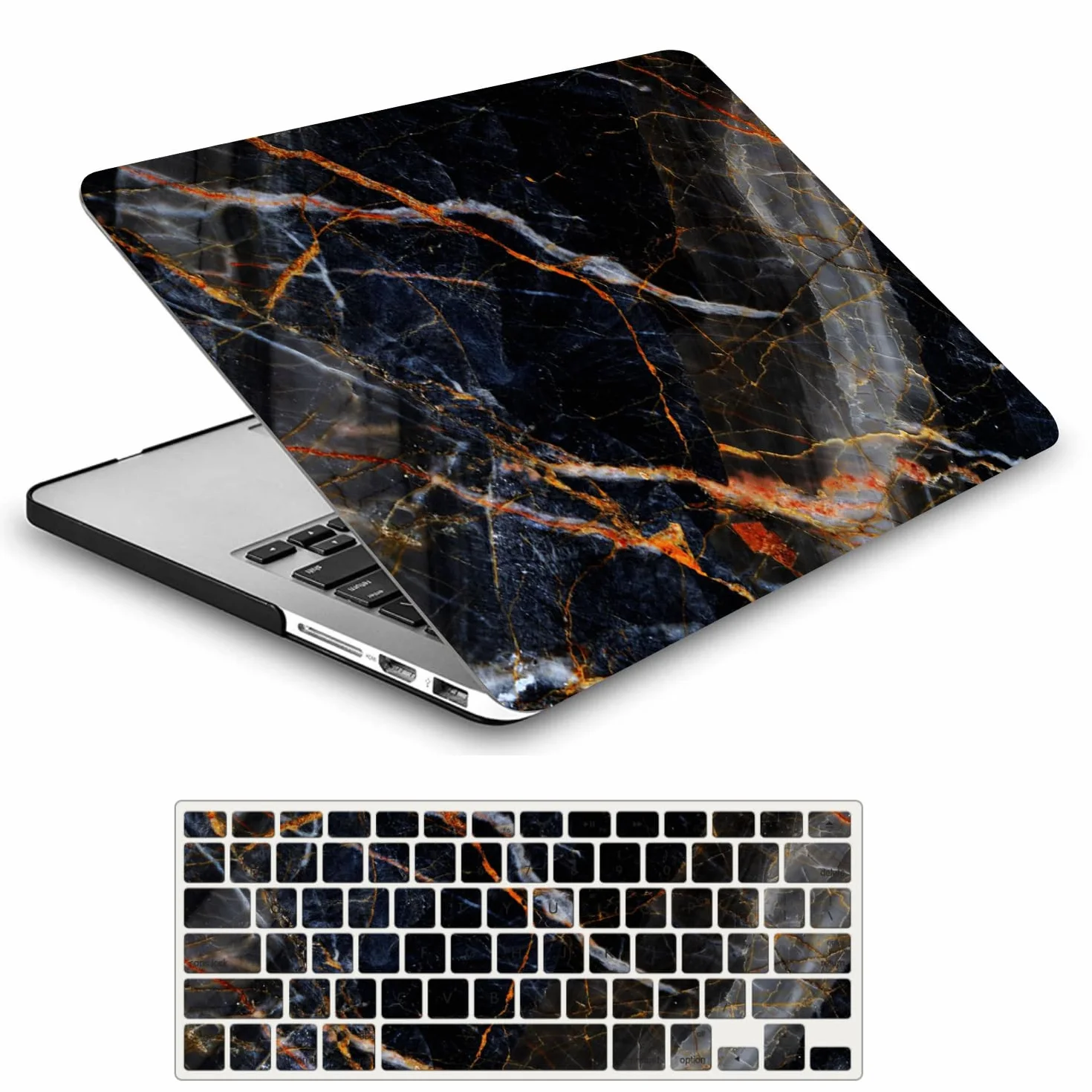Coque MacBook Air 13,6 Pouces A2681 A3113 A3240 Housse Protection Étui Rigide Marbre Doré