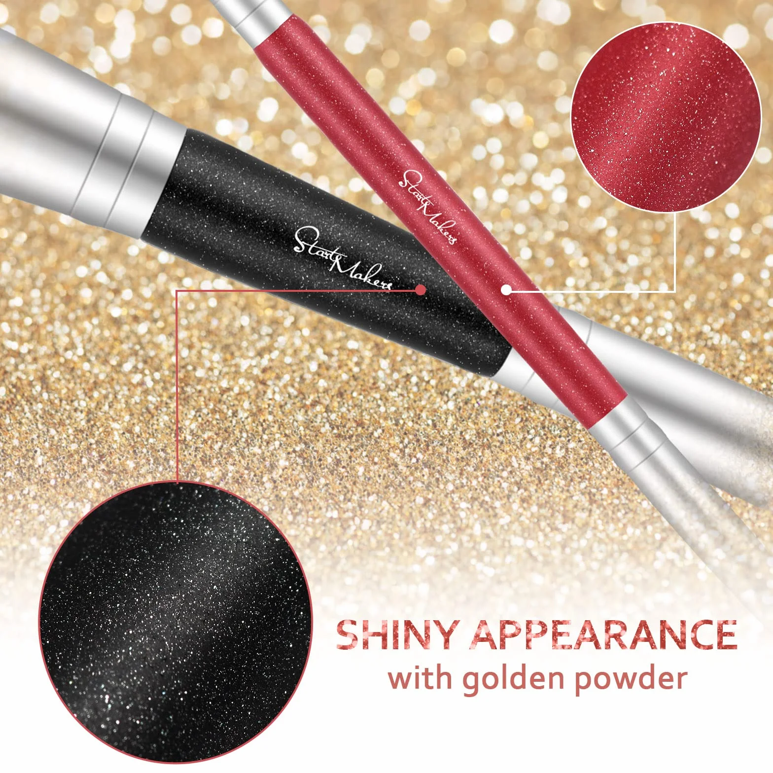 START MAKERS Pinceau Fond de Teint Maquillage Professionnel 2 Pièces Poils Souples Denses