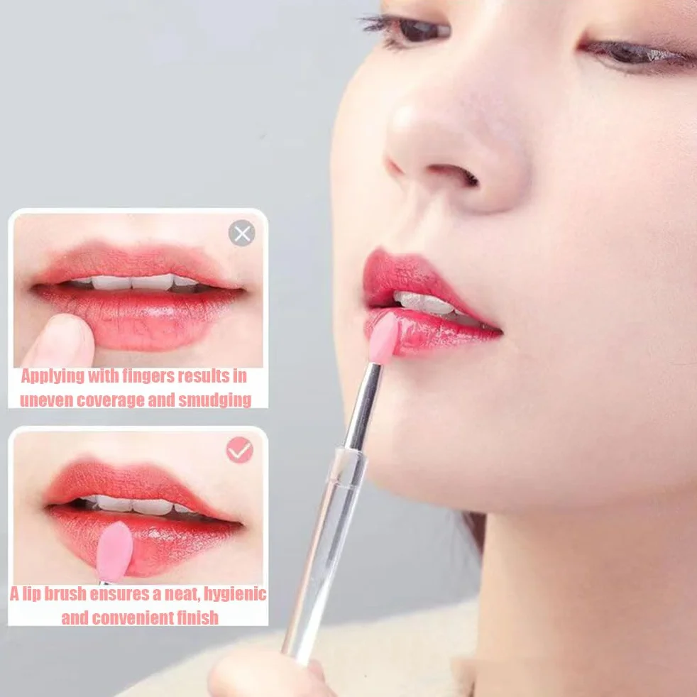 Pinceaux à lèvres en silicone ensemble 5 pièces avec couvercles exfoliants cosmétiques