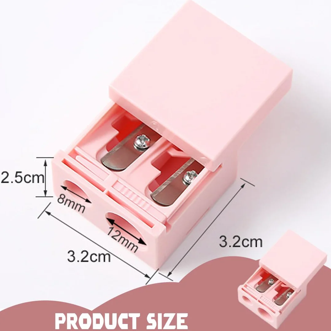 Taille Crayon Maquillage 2 Pcs Double Trou pour Crayons Jumbo et Standard
