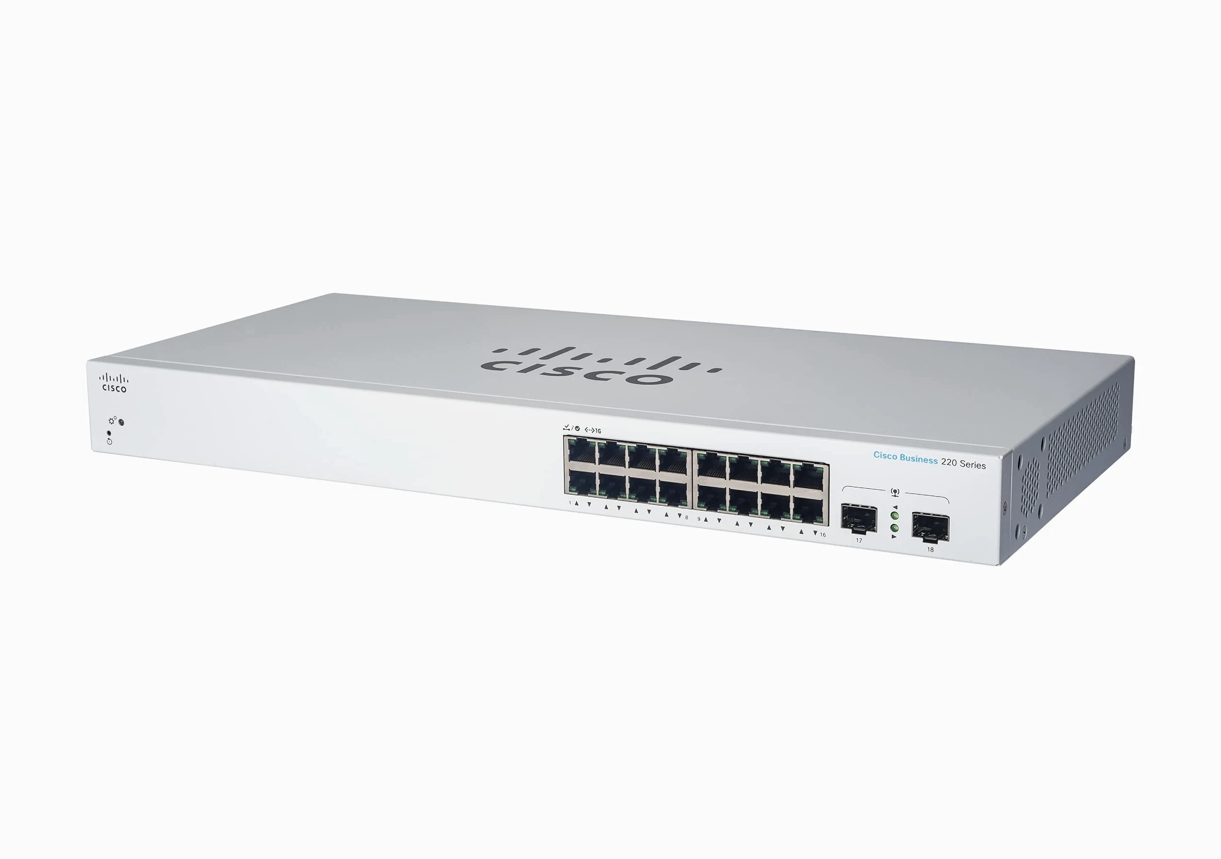 Cisco Commutateur Intelligent Business CBS220-16P-2G | 16 Ports GE | PoE | Ports SFP 2 x 1G | Garantie matérielle limitée de 3 Ans (CBS220-16P-2G-EU)