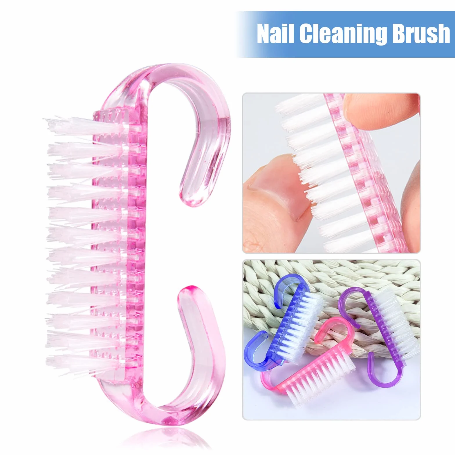 Brosse à Ongles 5 Pièces, Brosse de Nettoyage pour Nail Art, Outil de Récurage