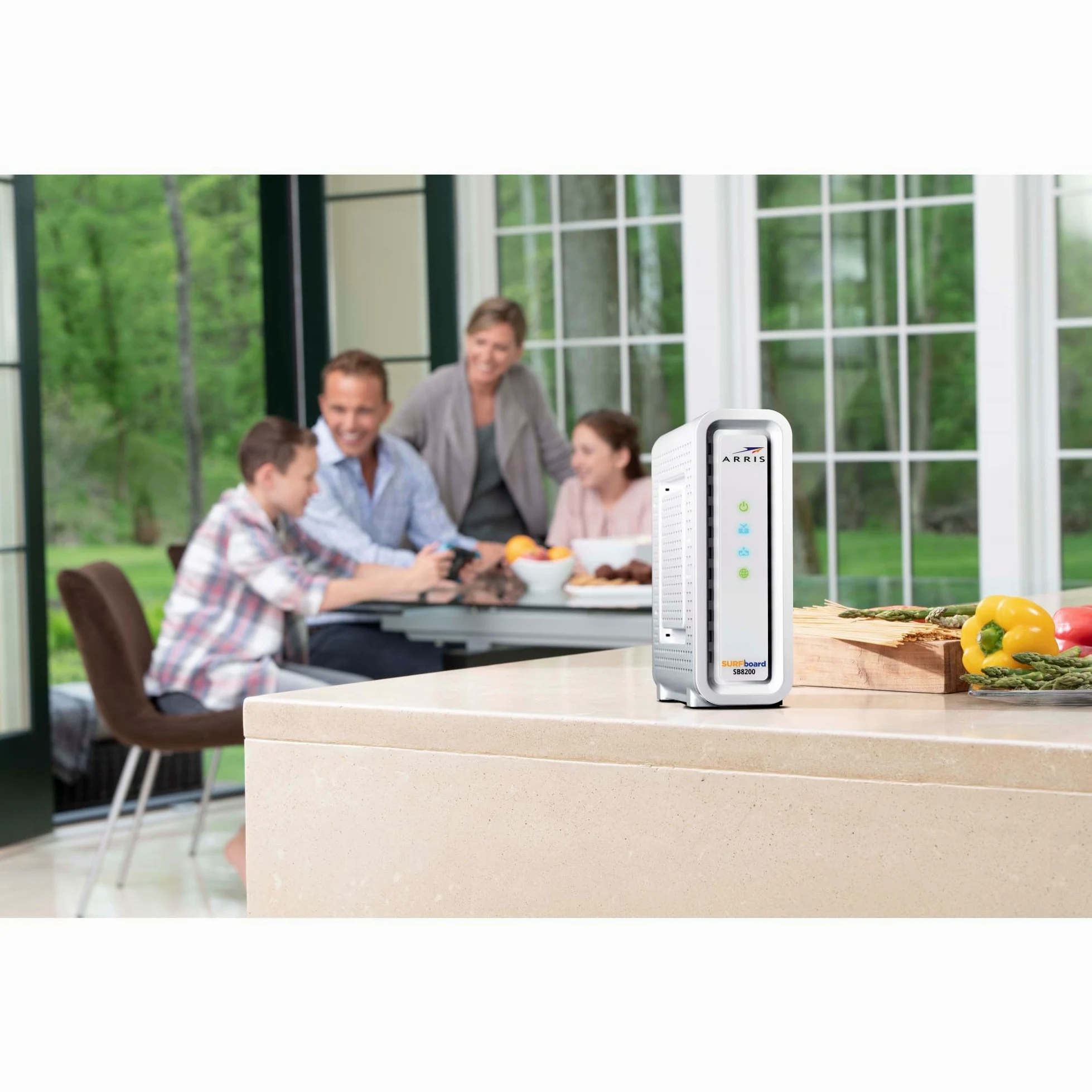 Arris Surfboard SB8200 – Renewed – DOCSIS 3.1 Modem câble, approuvé pour Comcast Xfinity, Cox, Charter Spectrum et Plus Encore, Deux Ports 1 Gbit/s, Vitesse Internet maximale 1 Gbit/s, 4