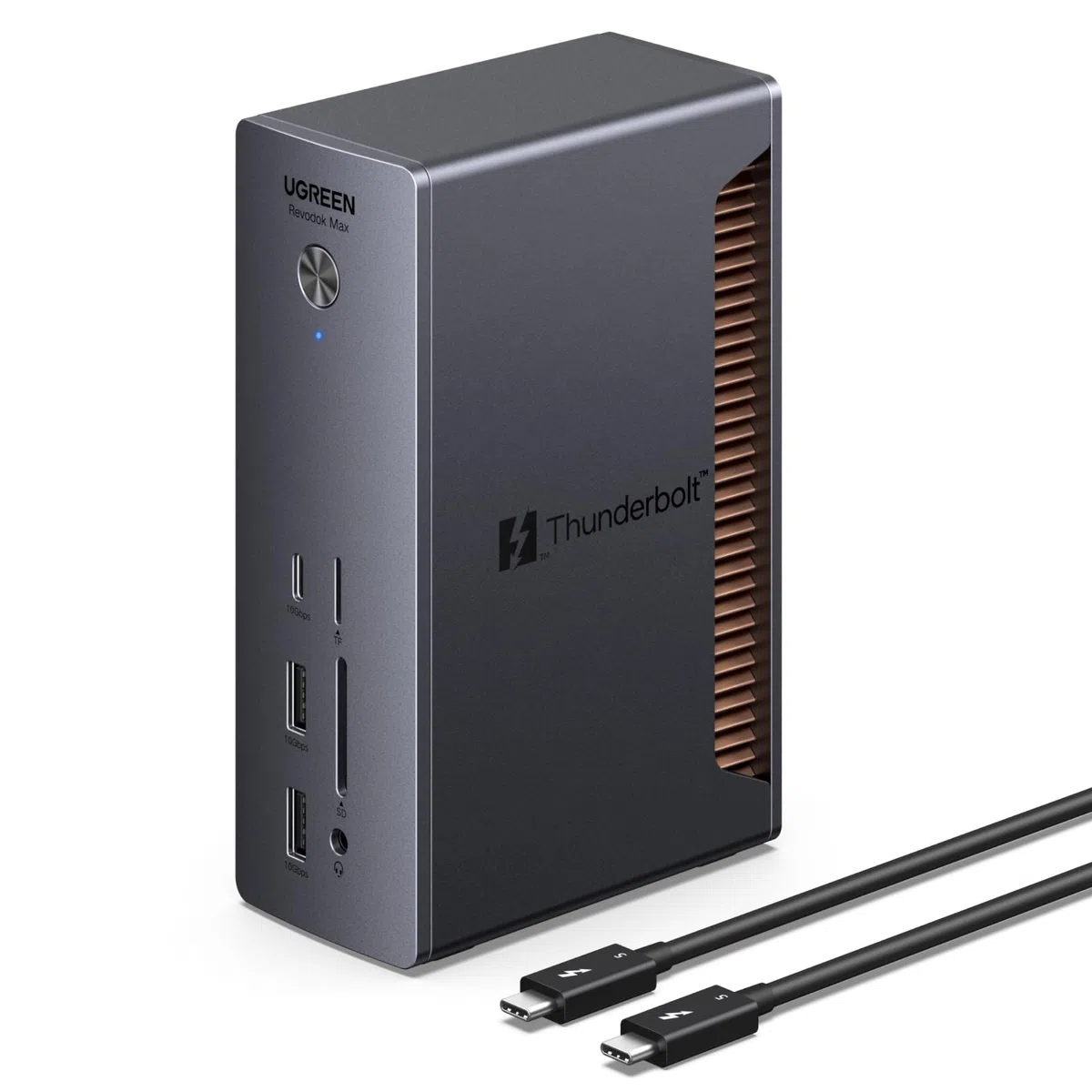 UGREEN Revodok Max 2131 Dock Thunderbolt 5 120Gbps Double Affichage 13 en 1 Docking Station d'accueil avec Plusieurs Thunderbolt 5 Multi USB 3.2 RJ45 2.5GbE SD TF 4.0 3.5mm Audio 140W Max Charge