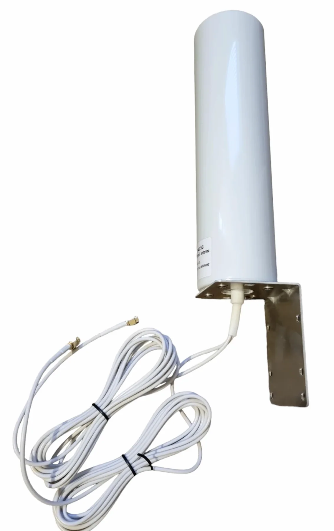 TKSTAR Antenne extérieure LTE 4G 5G MIMO 2X SMA blanche Amplificateur avec câble d'extension de 2 x 3 m avec support mural Convient pour Fritzbox 6850 5G Nighthawk M5
