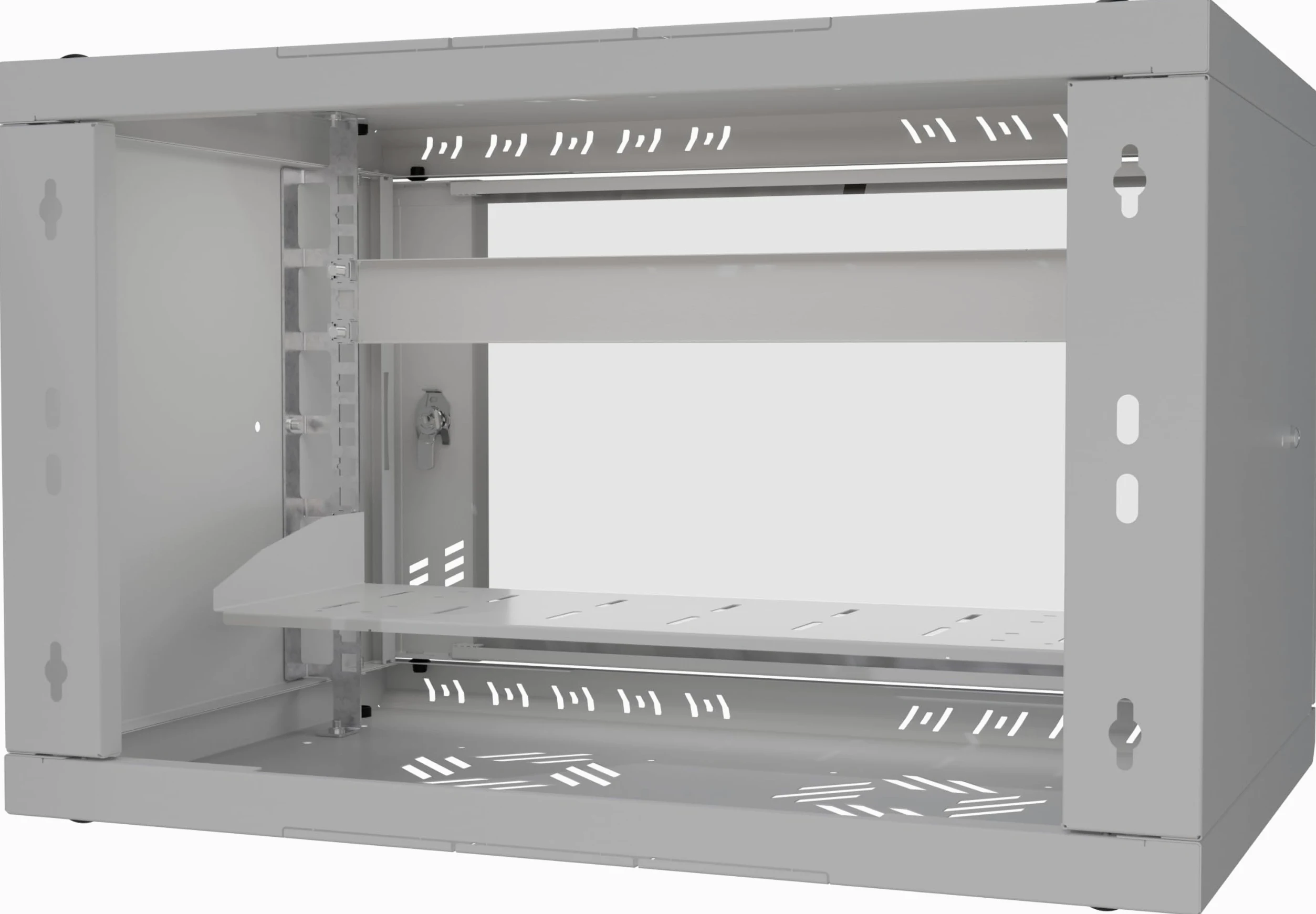 Armoire Réseau 6U et Etagere 19 Pouces 1U Kit - Baie Informatique et Baie de Brassage en Acier - Capacité de Charge 25 kg - Profondeur Variable - Armoire Informatique