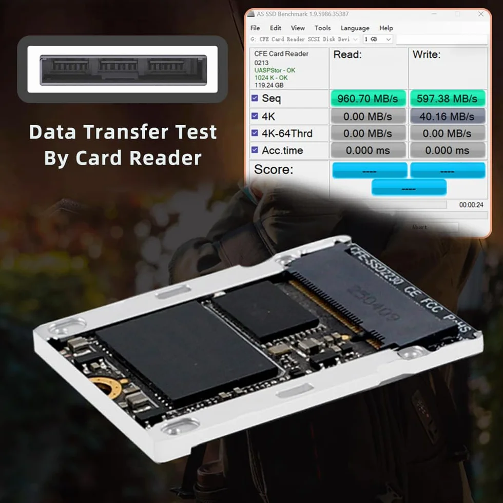 Lecteur de Carte Mémoire CFexpress Type-B vers NVME 2230, Boîtier CFE CFB NGFF, Adaptateur M-Key Alliage pour Appareil Photo
