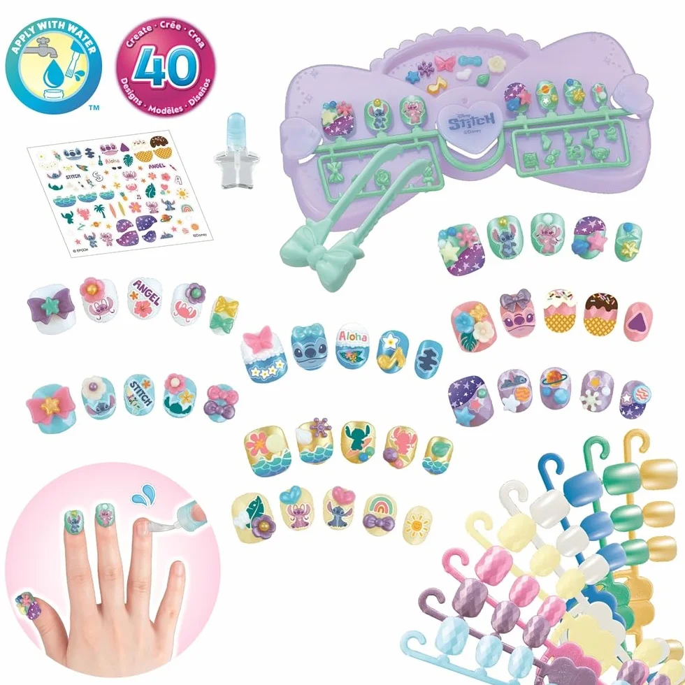 Aquabeads Nail Studio Kit de manucure Stitch pour Enfants 4 Ans et +