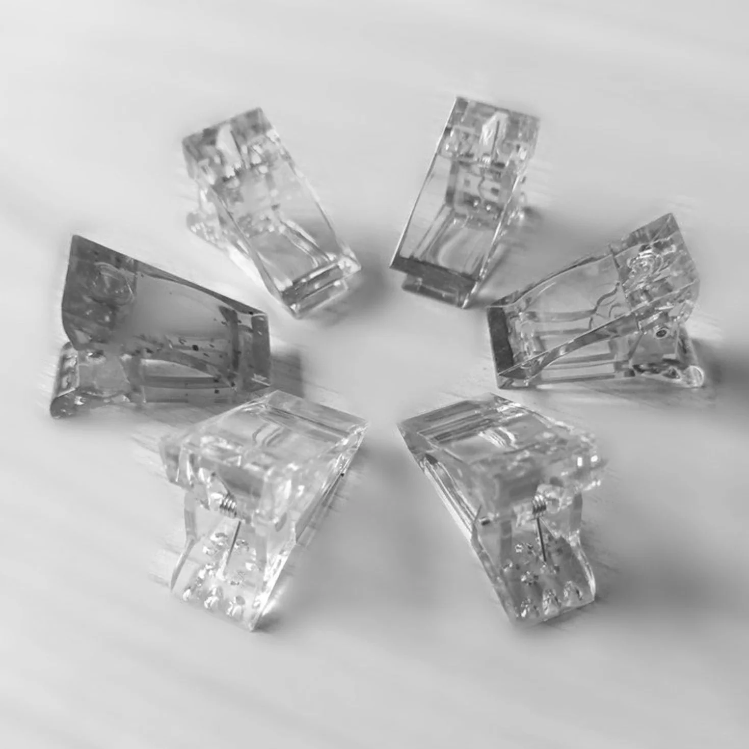 Pinces Ongles Transparentes en Gel, Clip à Ongles Cristal pour Extensions d'Ongles et Manucure (Blanc)