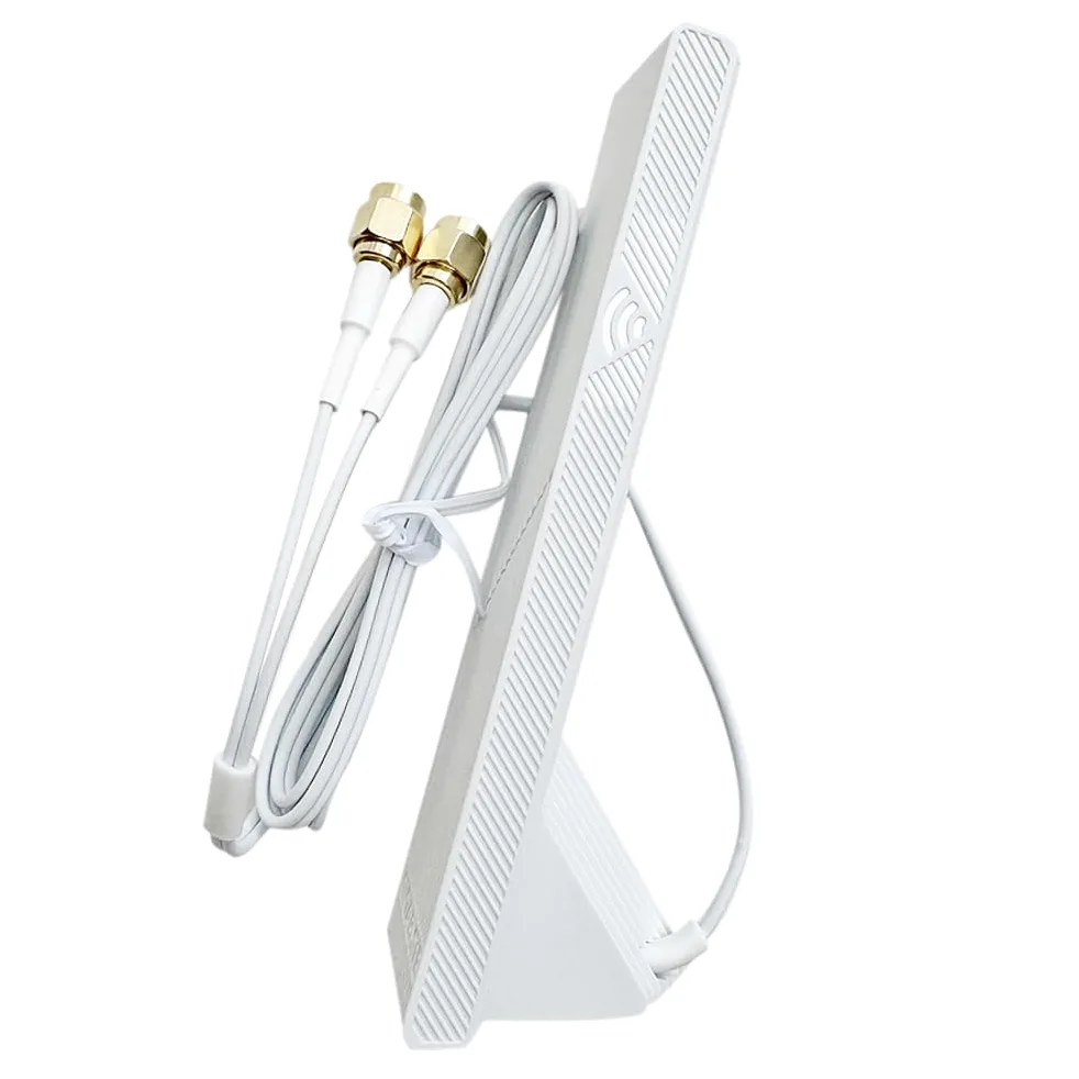 Antenne WiFi 6e WiFi 7 2T2R - Base magnétique - Double antenne sans fil pour Gigabyte Z790 X670 B650/AORUS X TR50X Series Carte mère Wifi7 (blanc)