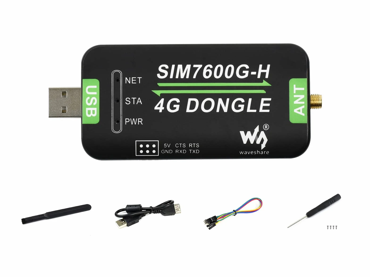 Waveshare SIM7600G-H 4G Dongle Global Band Industrial GNSS 50Mbps