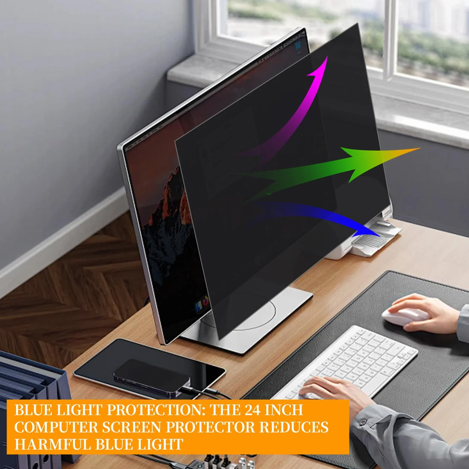 Écran de confidentialité 24 Pouces Moniteur Large 16:9 Filtre Protection Yeux