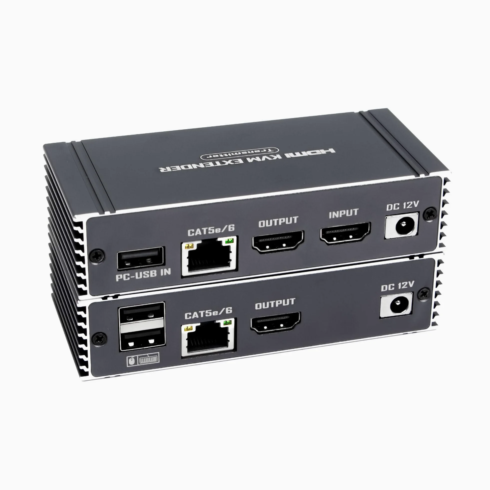 Extendeur KVM HDMI 4K 60Hz 65M Extendeur,HDMI avec contrôle KVM USB RJ45 65M sur Cat5e/Cat6 POC avec prise en charge de la boucle Clavier et souris USB pour PC