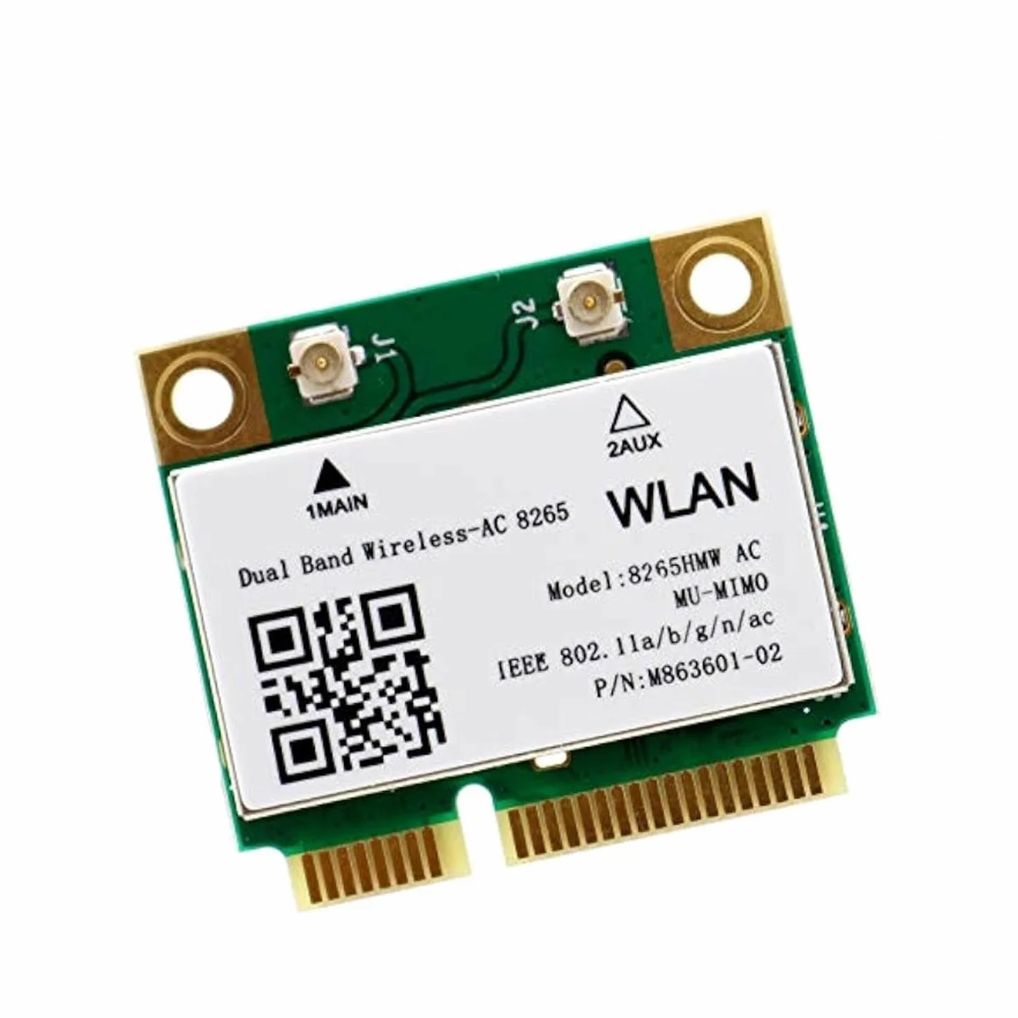 Wireless-AC 8265 Half Mini PCIe Network Card | 867 Mbps with Bluetooth 4.2 Support | HMC WLAN Replacement Part 8265.HMWG Wi-FI Card 8265HMW (Wi-FI 5 Mini-PCIe, 8265HMW)