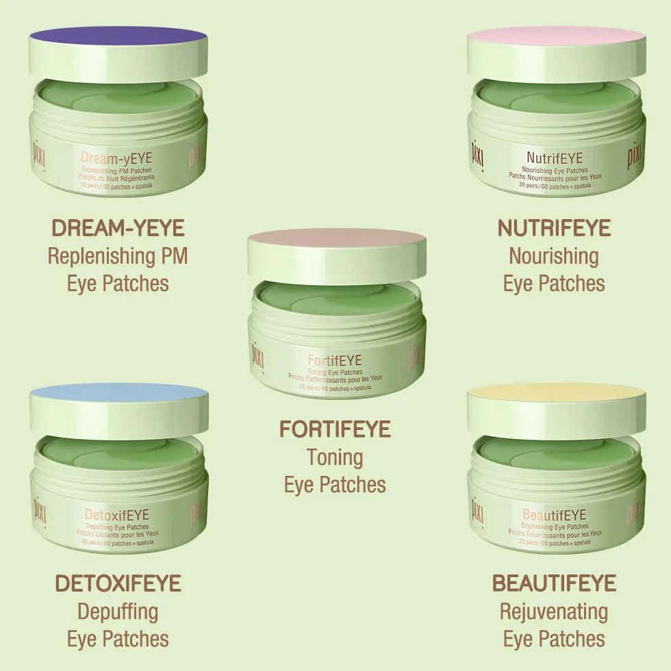 Pixi Beauty DetoxifEYE Eye Patches à l’Acide Hyaluronique, Caféine, Concombre et Or – 30 Paires