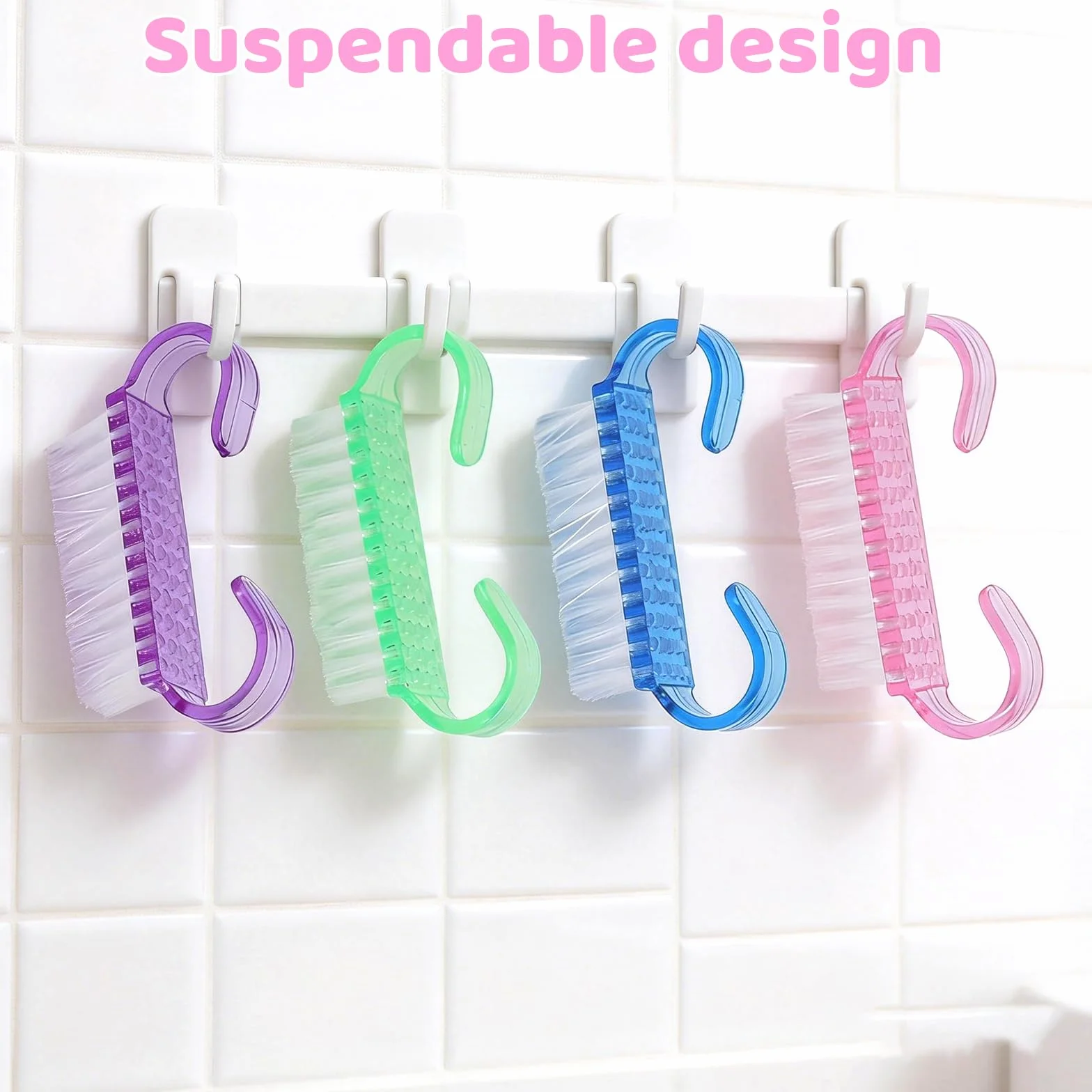 Lot de 24 Brosses à Ongles avec Poignée en Plastique, Brosse Exfoliante pour Mains et Pieds