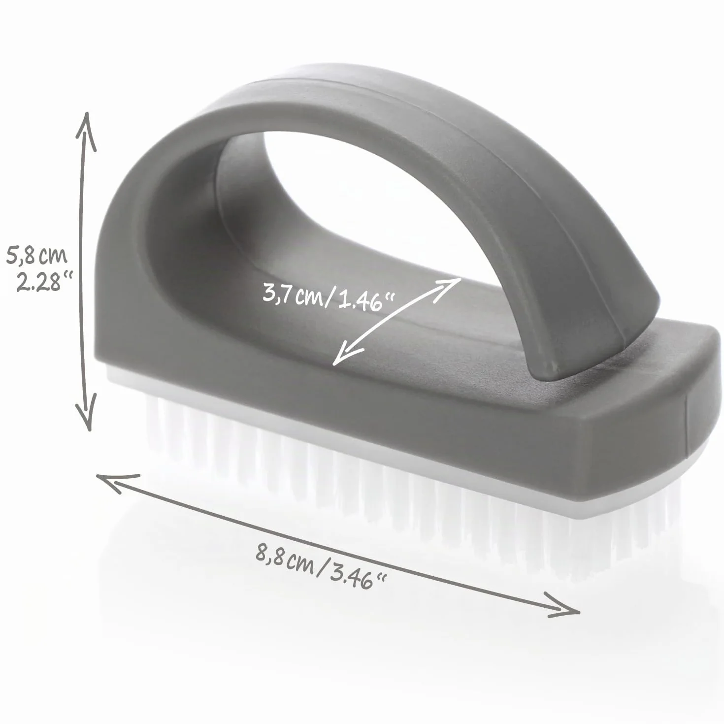 Brosse de lavage pour les mains et les ongles com-four avec poignée 04 Stück Farbmix