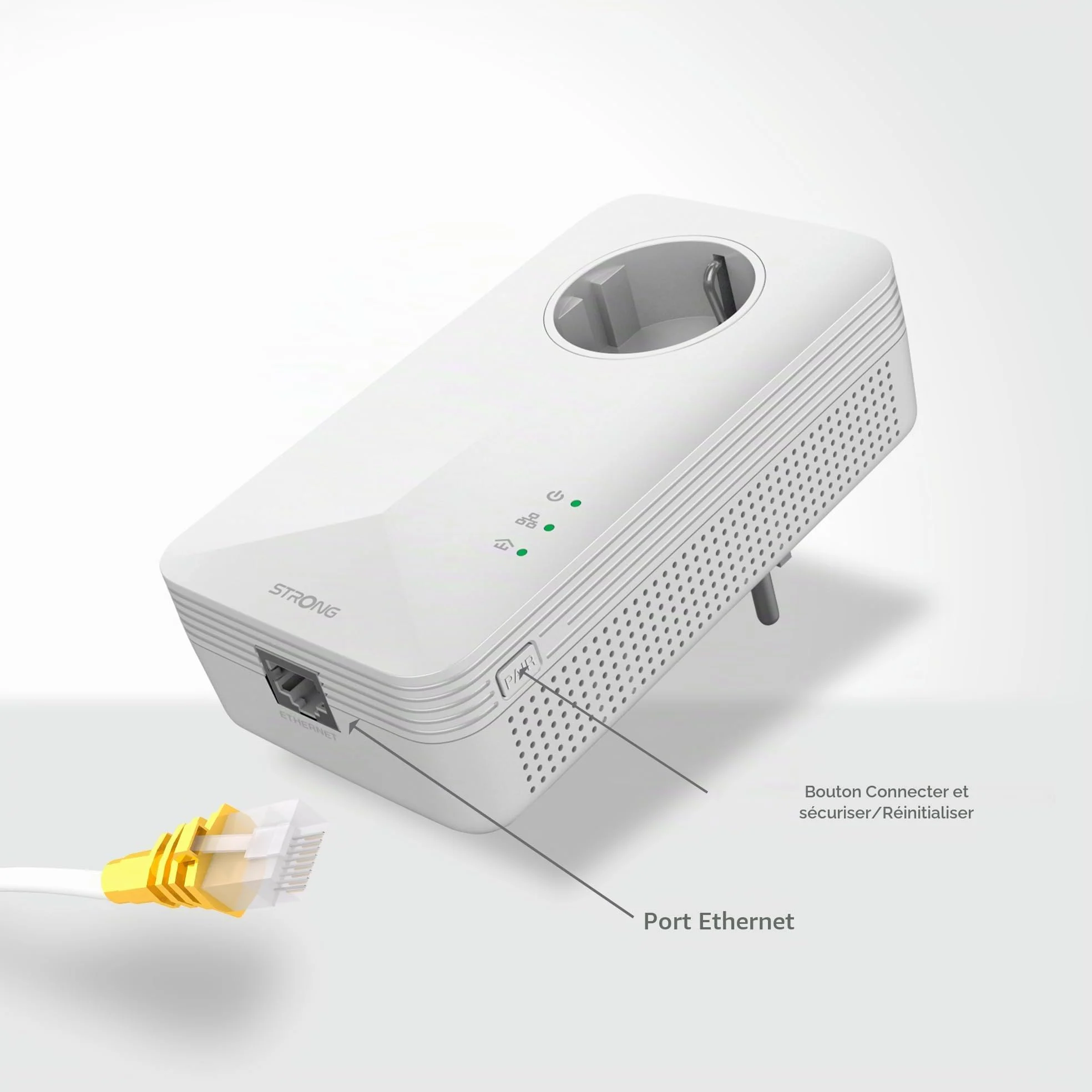 Strong CPL 1000 Mbps | Lot de 2 | Prise filtrée | Port Gigabit Ethernet | Compatible avec Box Internet | Idéal pour Multi TV | HD Streaming | Prêt à l'emploi | Garantie 4 Ans