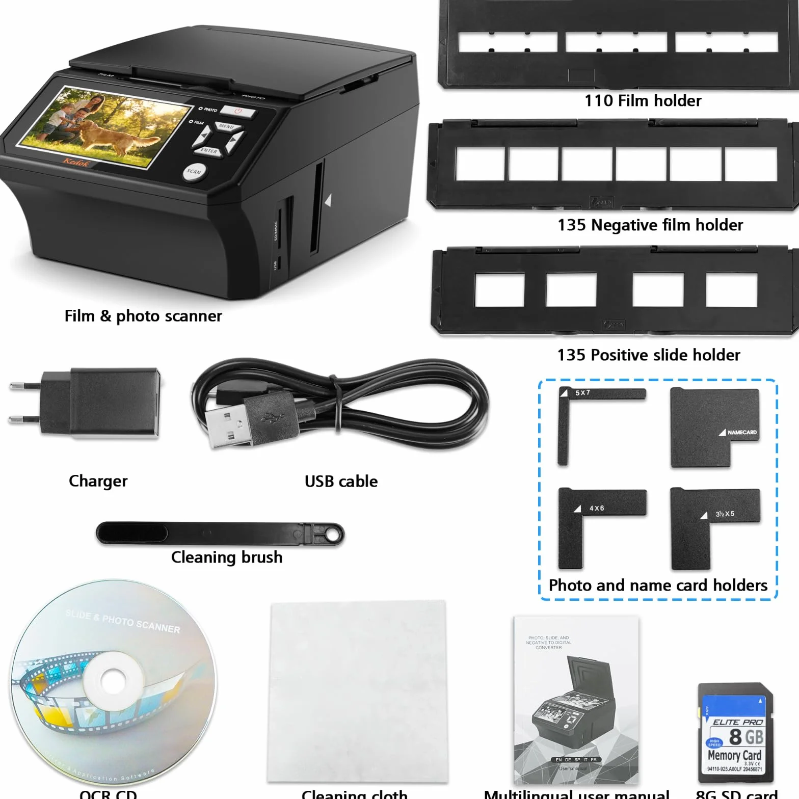 Scanner Photos, Diapositives et Films 22 MP LCD 5"