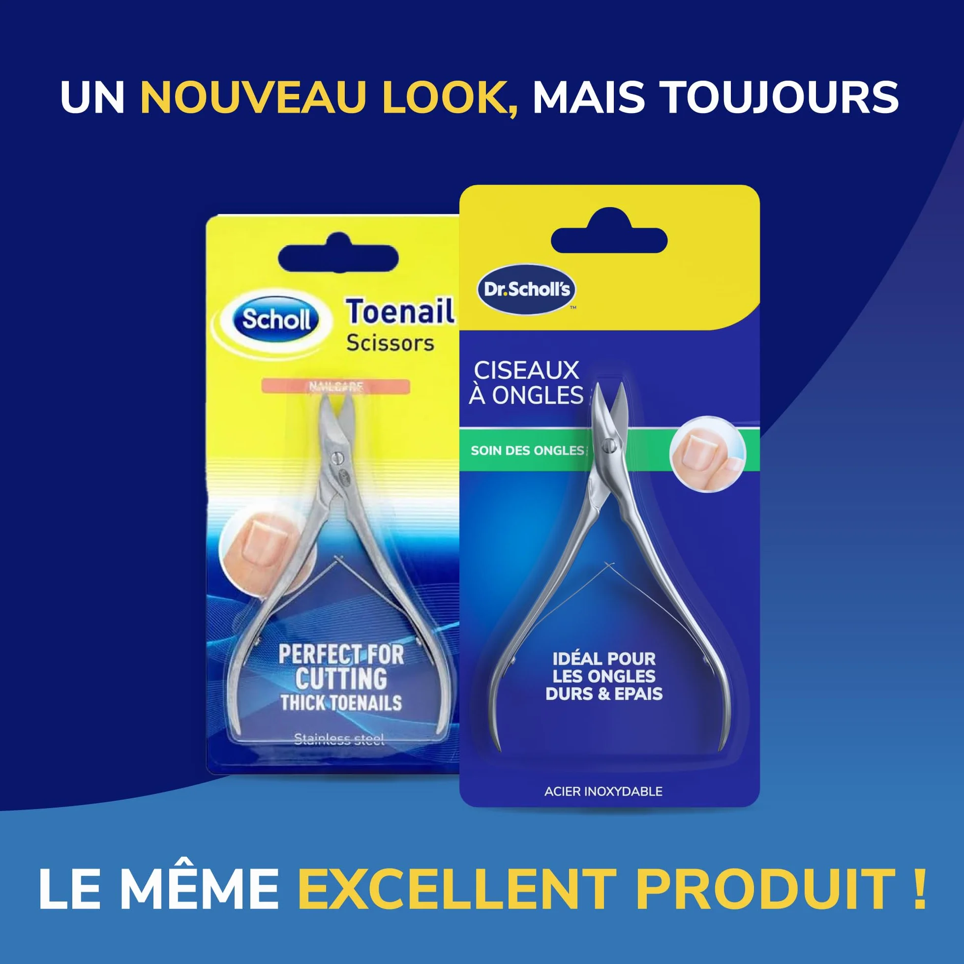 Dr. Scholl’s Ciseaux pour Ongles de pied en Acier Inoxydable, Coupe-ongles robuste pour ongles épais, 1 pièce
