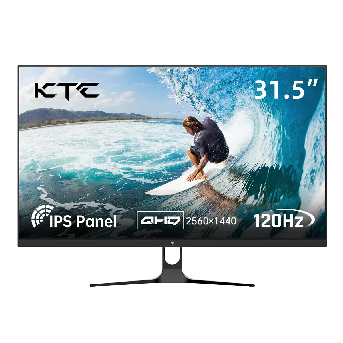 KTC Écran PC 32 Pouces, QHD 2K 2560×1440, 120 Hz OC, Blanc, Dalle IPS, 99% sRGB, 85% DCI-P3, ΔE<2, HDR10, Faible Lumière Bleue, VESA 100×100, HDMI, DP, pour Bureau, Design, Étude et Loisirs