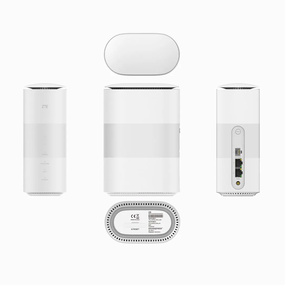 ZTE G5B - Routeur Domestique sans Fil 5G Rapide WiFi6 débloqué, Conception Haut de Gamme avec Faible consommation d'énergie, Aucune Configuration requise, contrôle Parental, Gestion Facile