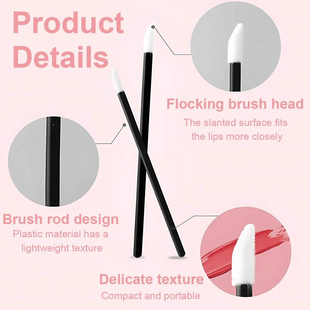 Pinceaux Lèvres Jetables Applicateur Batonnet Brosse à Lèvres Lip Brush 100 pcs Kits
