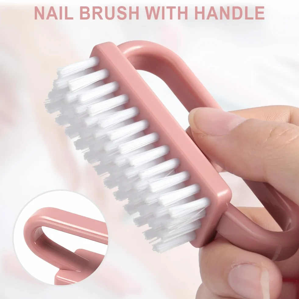 AOOWU Brosse à Ongles 3PCS Poignée Plastique Lime à Ongles Nettoyage