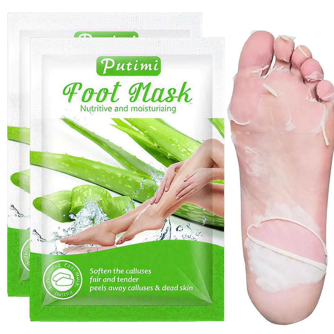 Masque Pied Peeling Exfoliant Aloe Vera 2 Paires Enlever Callosités