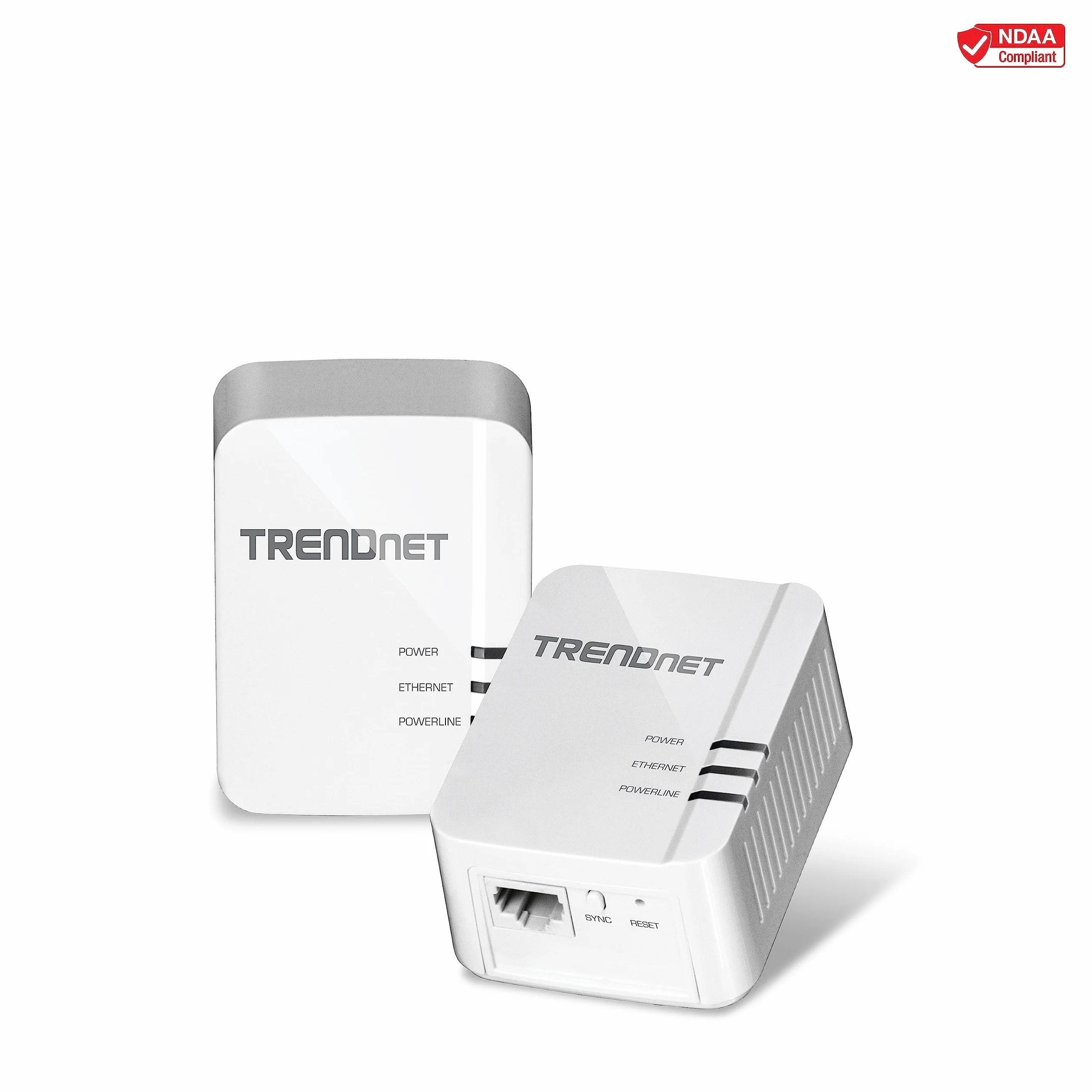 TRENDnet Kit Adaptateur Powerline 1300 AV2, Comprend 2 adaptateurs Ethernet CPL TPL-422E, IEEE 1905.1 et IEEE 1901, Port Gigabit, portée jusqu'à 300 m, Installation Simple, Blanc, TPL-422E2K
