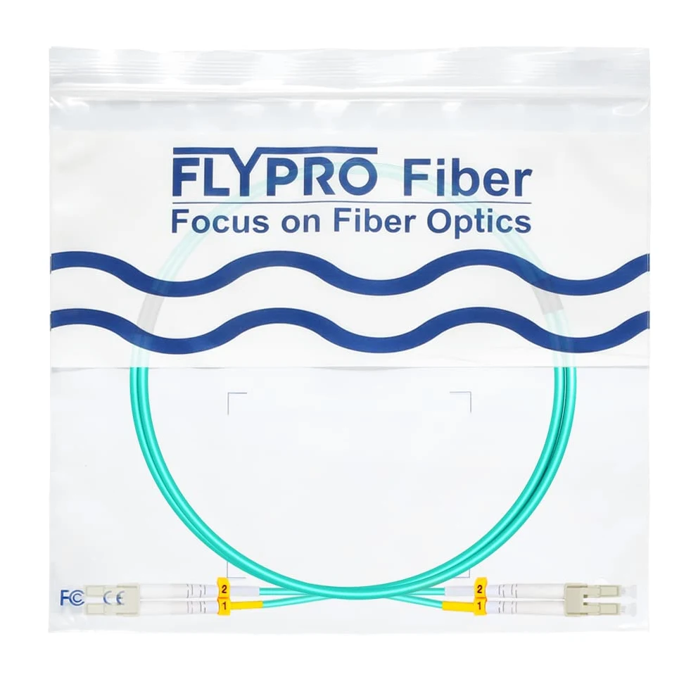 Lot de 4 câbles de raccordement OM3 LC vers LC en fibre optique multimode 0,2 m à 10 m 10 Go LC-LC 50/125 um LSZH 0,5 m