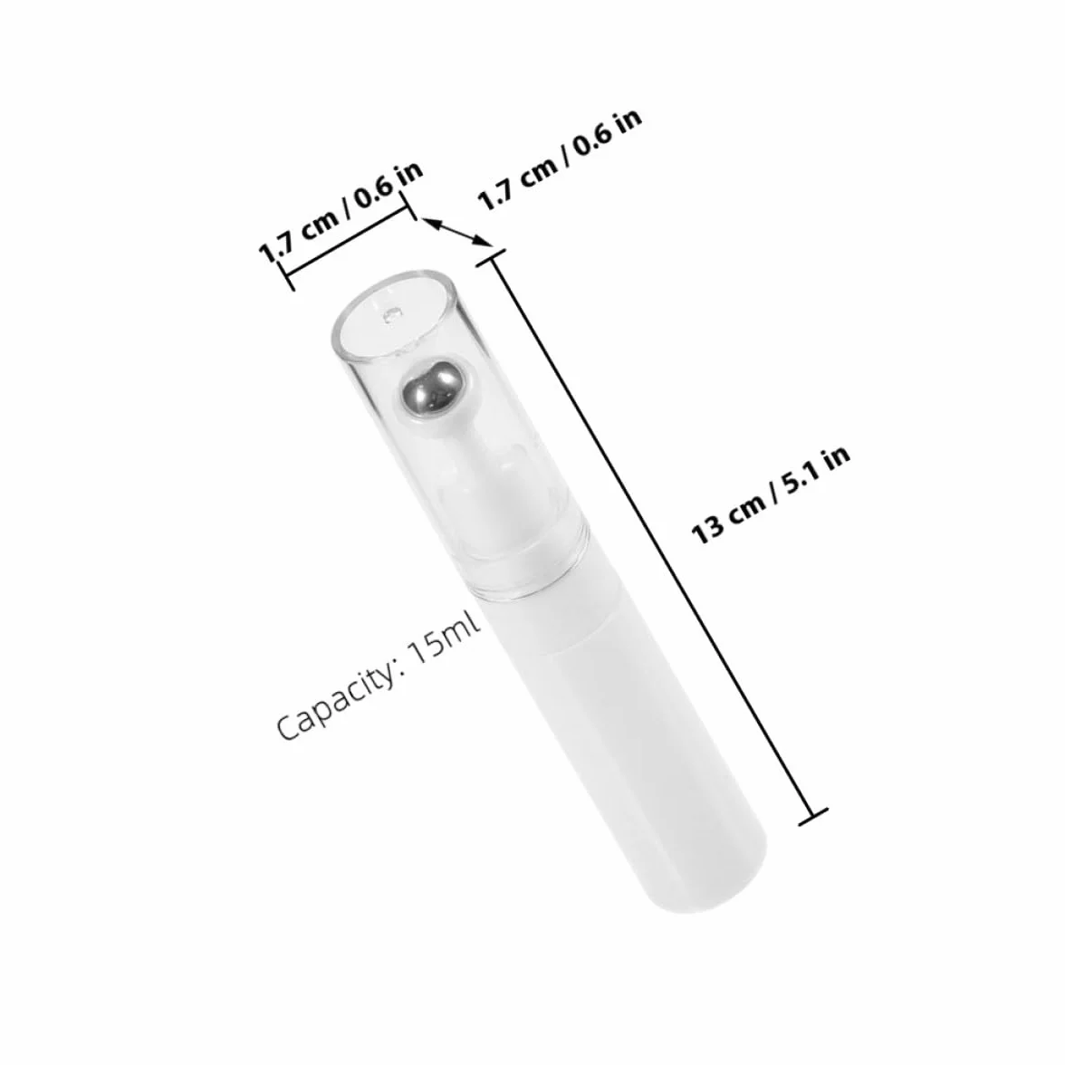 Flacon Roll-On Vide à Bille pour Sérums Contour des Yeux, Applicateur Rechargeable 15 Ml