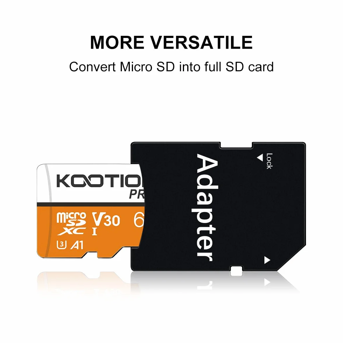 KOOTION Carte SD 64 Go Micro SD UHS-I A1 V30 U3 90 Mo/s TF SDXC