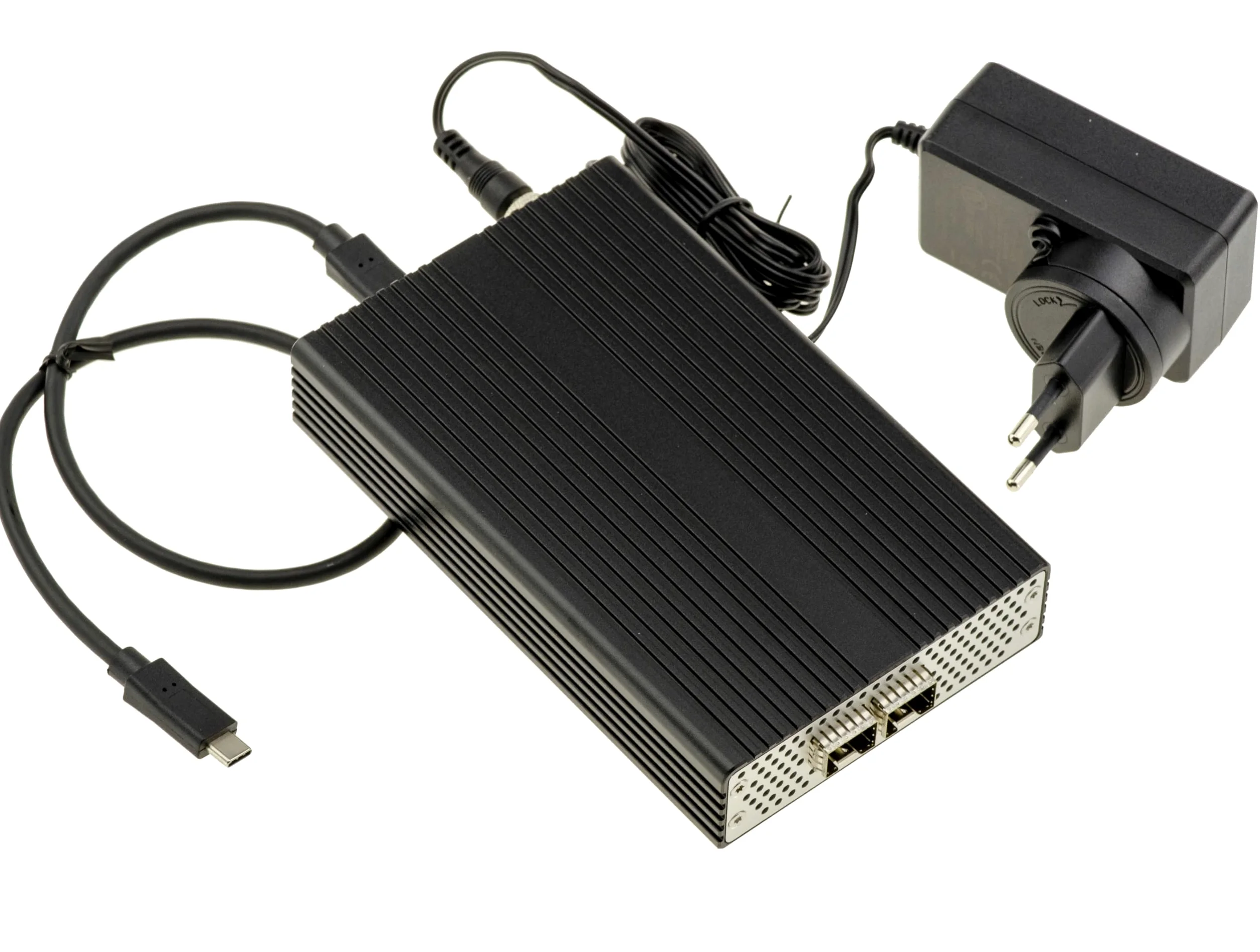 KALEA-INFORMATIQUE Cordon Thunderbolt USB4 40G vers 2 Ports SFP28 25G | Convertisseur USB4 ou Thunderbolt 3/4/5 vers fibre 25G SFP28 avec chipset Mellanox ConnectX-4Lx, chainage Daisy Chain