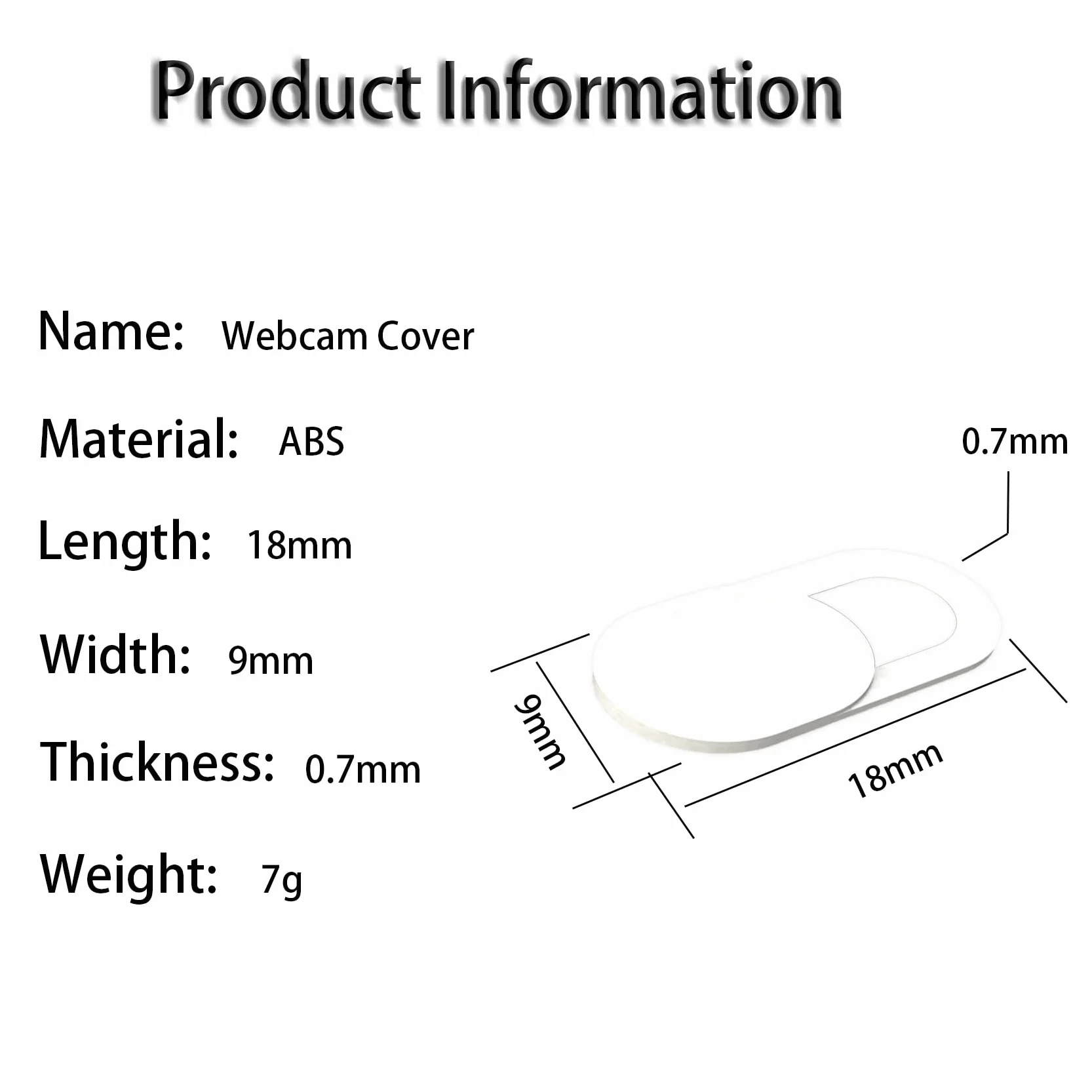 Cache de Webcam Slide 8 Pièces, Couverture de Caméra Frontale Ultrafin pour Ordinateur Portable, Smartphone, Tablette, Noir