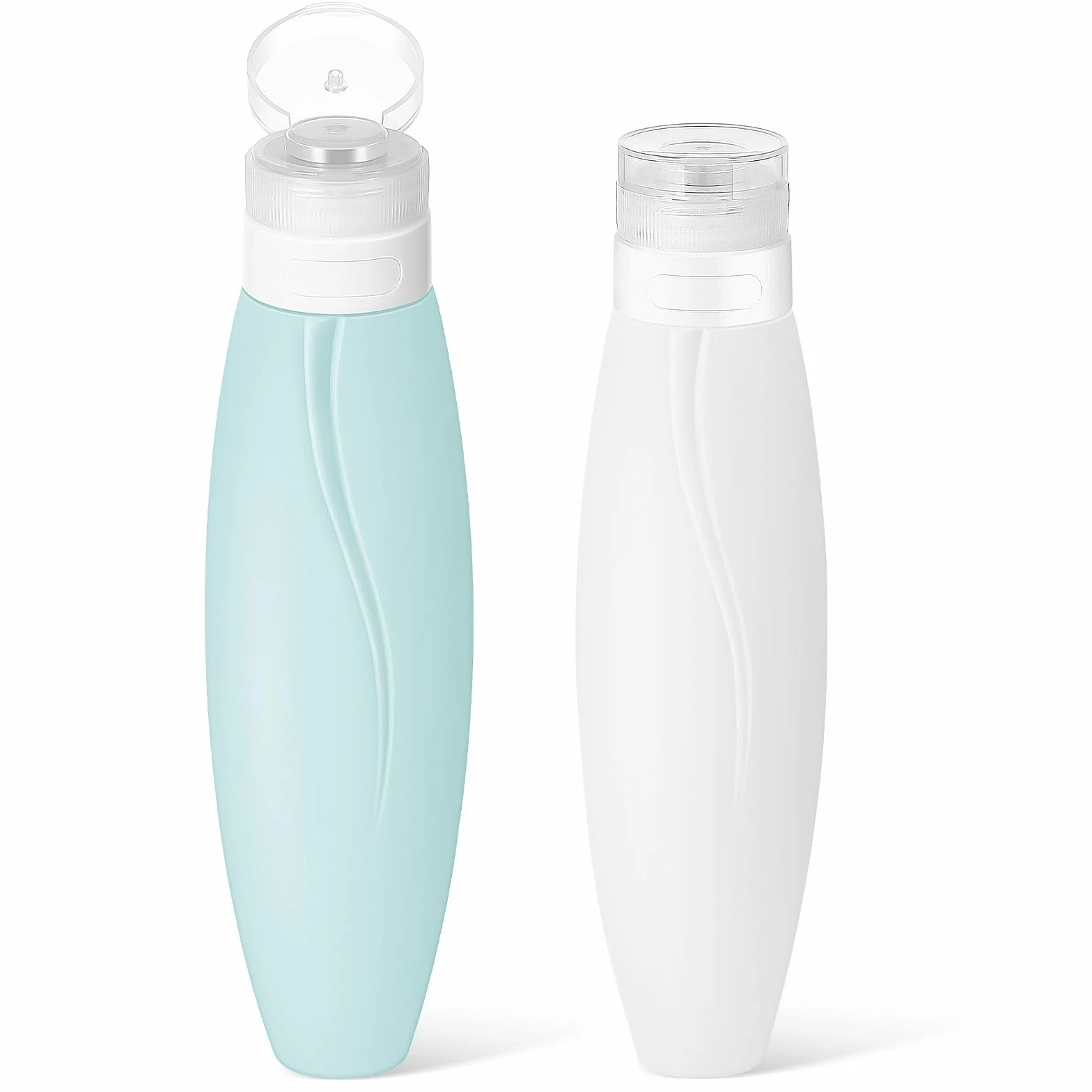 Garneck Lot de 2 bouteilles de voyage en silicone rechargeables 150 ml