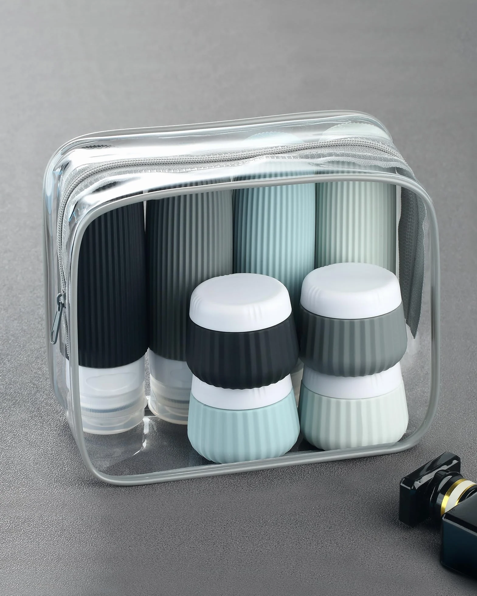 Gemice Bouteilles de voyage pour articles de toilette 8 pack, TSA Approved 90ml, Contenants de voyage transparents