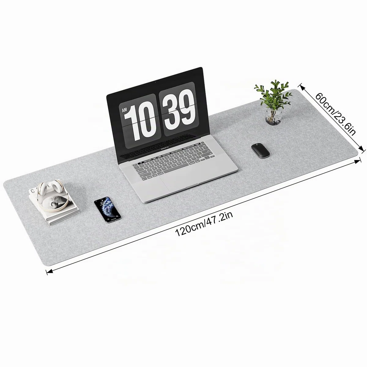DAWNTREES Tapis de Bureau en Feutre,120x60cm Grand Tapis de Souris