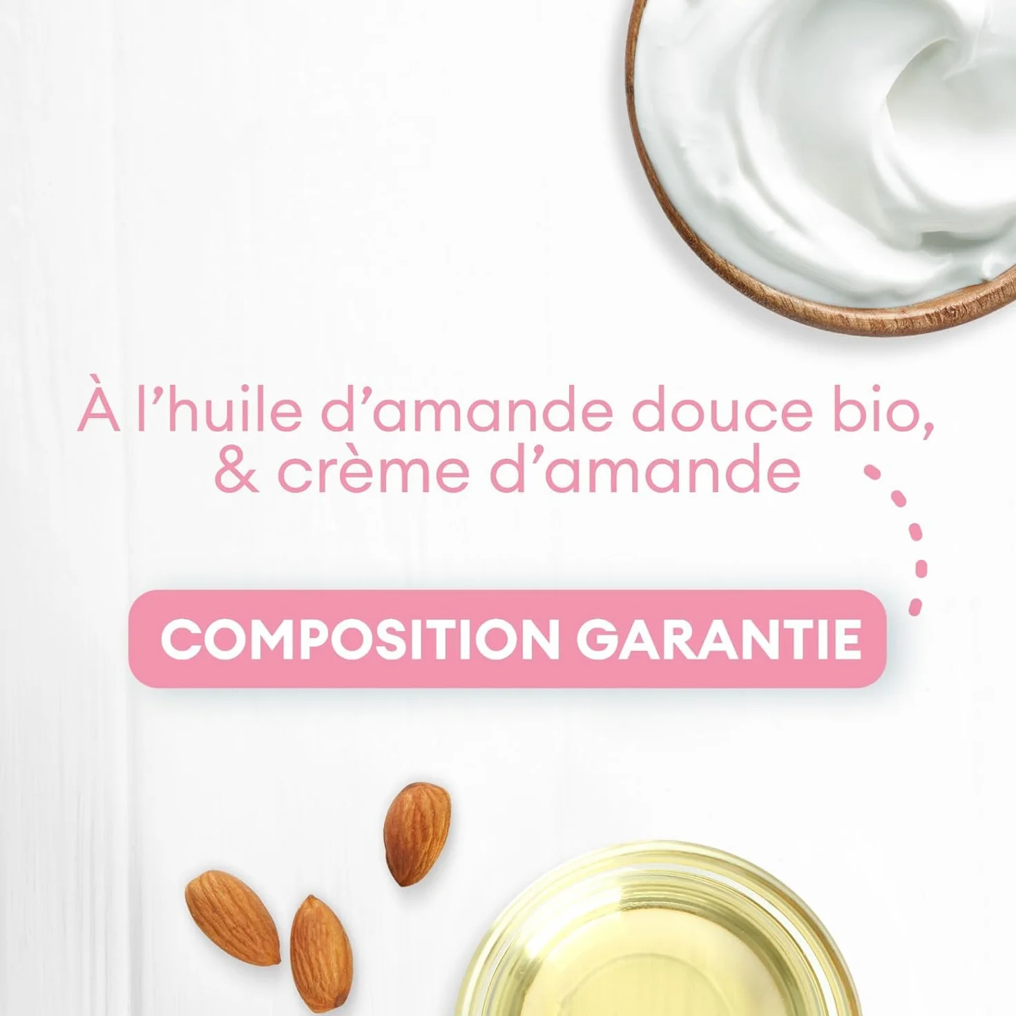 Cadum Crème Lavante Fleur de Cerisier & Huile d'Amande Douce Bio - 24h Anti-Dessèchement - pH Neutre Sans Savon - 100% Recyclé