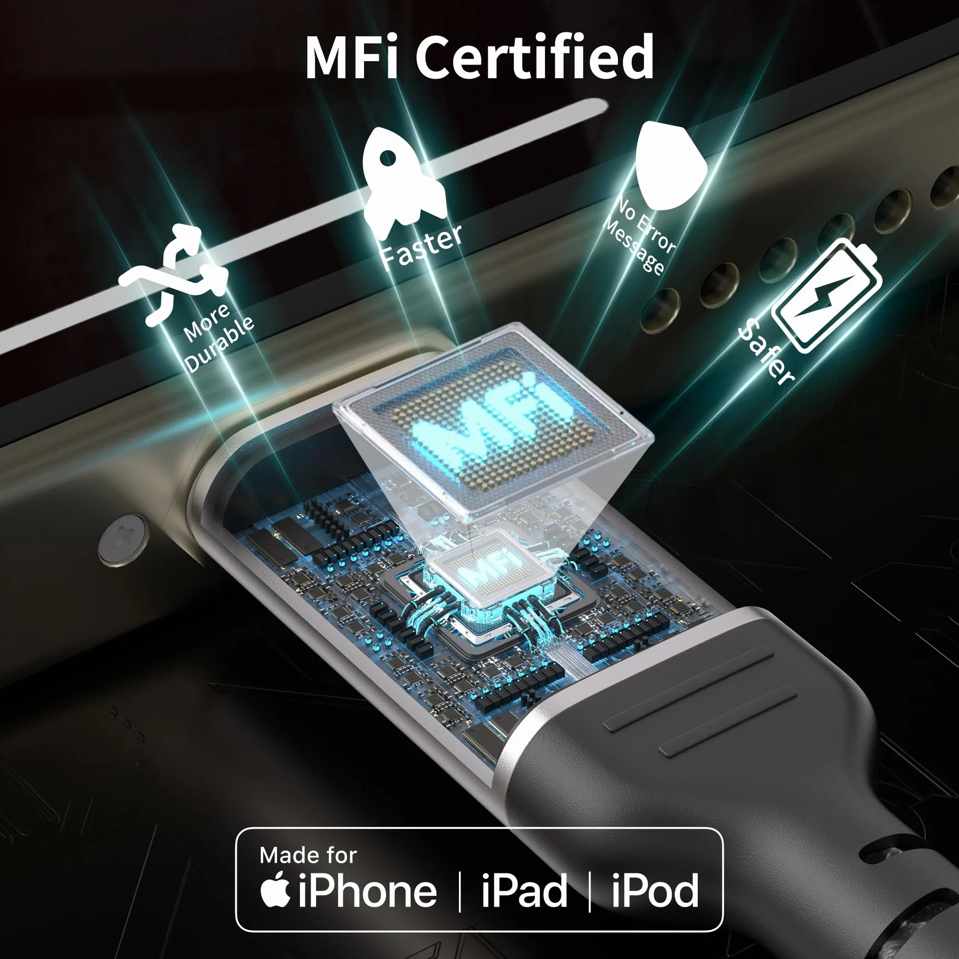Lot de 2 câbles USB A vers Lightning 1 m - Certifié MFi - Câble de charge rapide 3 A - tressé pour iPhone 14 13 12 11 Pro Max