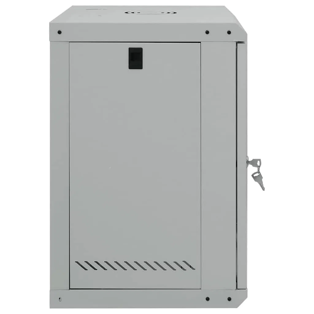 Armoire réseau murale - 53 x 45 x 60 cm - Gris - Armoire serveur pour bureau avec porte de sécurité en verre verrouillable - Armoire réseau 19"
