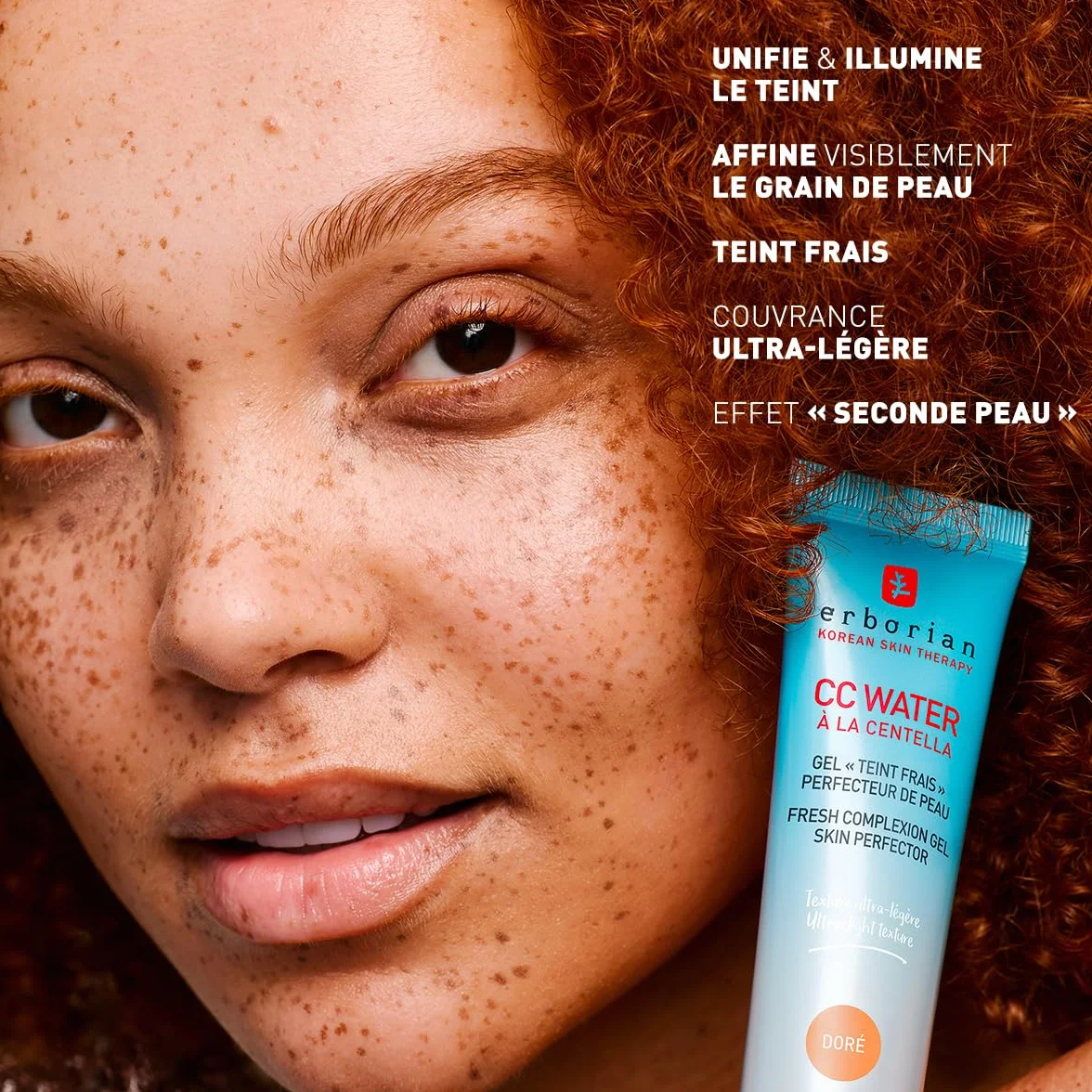 Erborian CC Water Crème Teintée Centella Asiatica Acide Hyaluronique Soin Visage Perfecteur Peau Gel Ultra Légère Fraîche