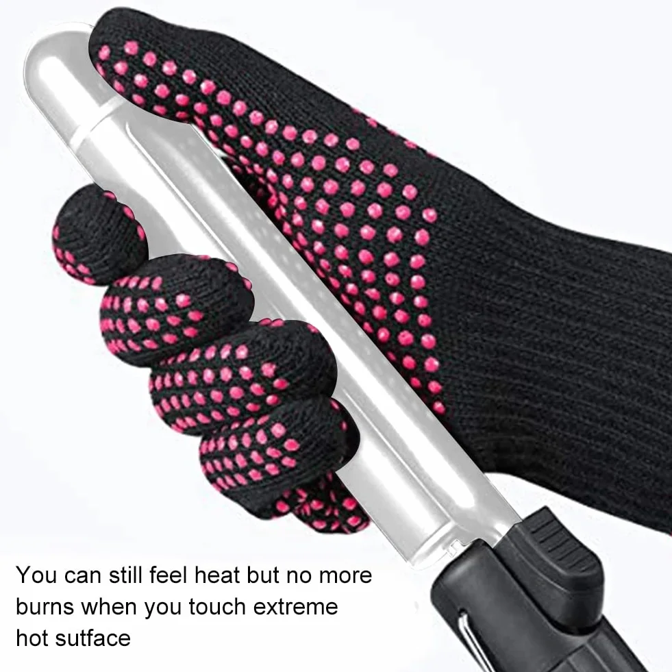 Gants de Coiffure Professionnels Thermiques pour Salon, Fer à Friser et Lisser