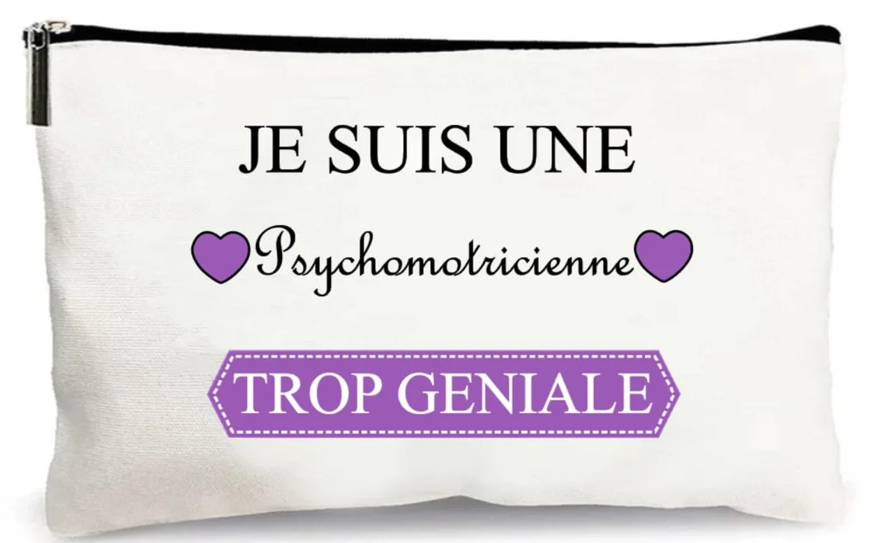 Trousse beige psychomotricienne idée cadeau rangement