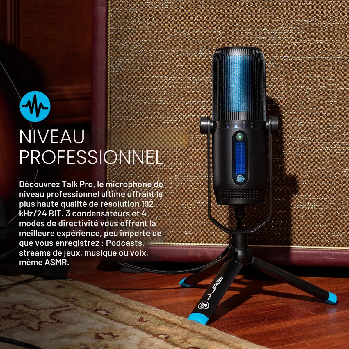 JLab Talk Pro Microphone USB Plug & Play - USB-C, Qualité Pro