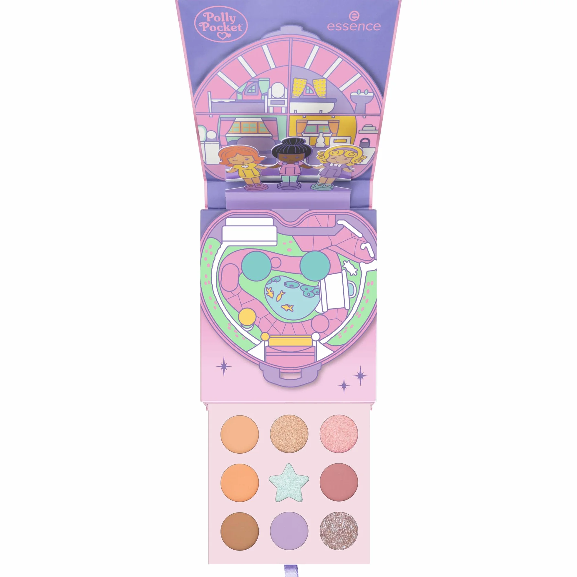 Essence Polly Pocket palette de fards à paupières 7.4g chatoyant intense en couleurs mat